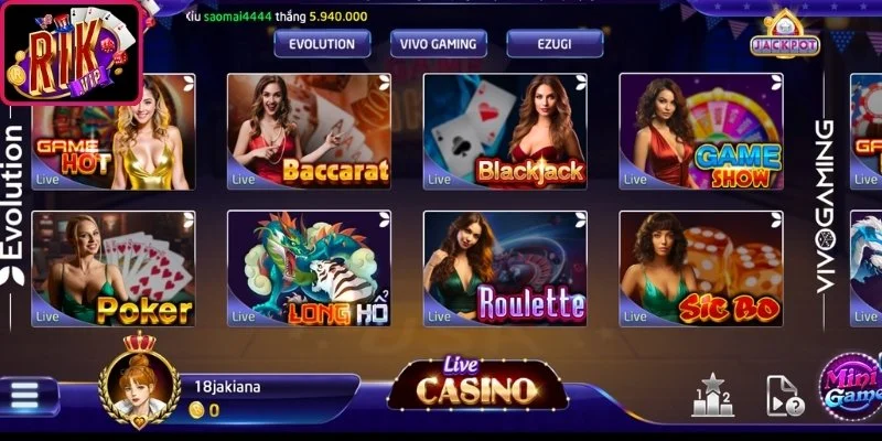 Đôi nét về sảnh casino Rikvip