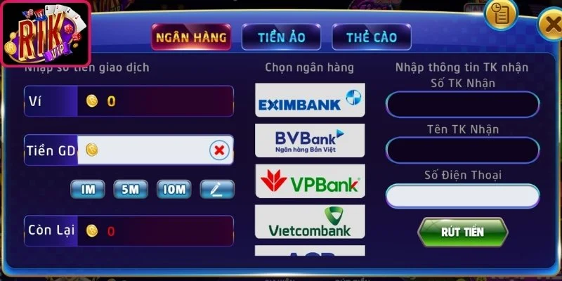Nhận thưởng qua ngân hàng